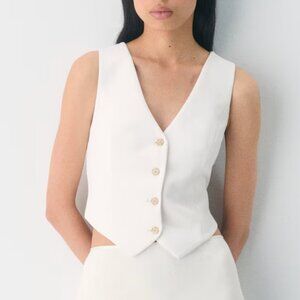 ARITZIA - Wilfred Pacino Vest - Slim-fit Japanese crepe button-u - Size 00